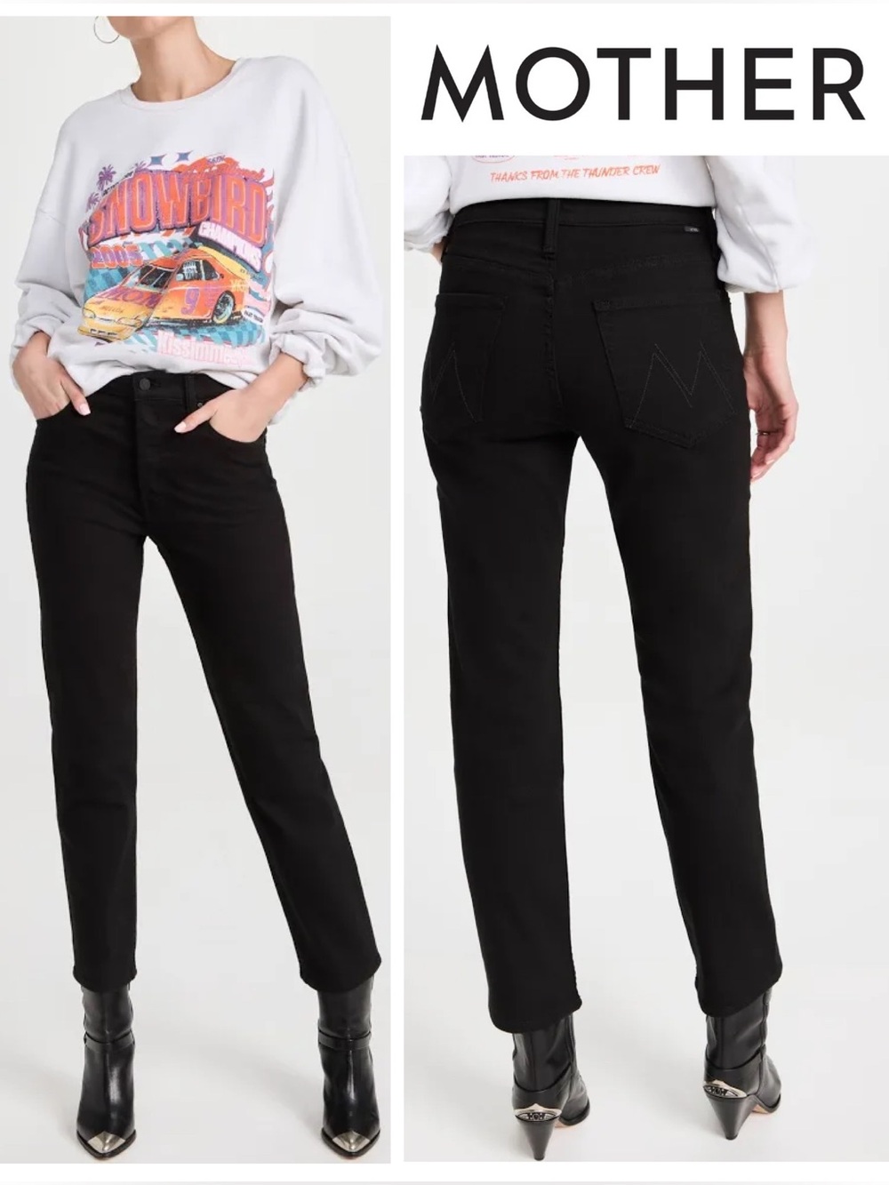 NWOT MOTHER The Tomcat Ankle in Lasting Impression (Black)